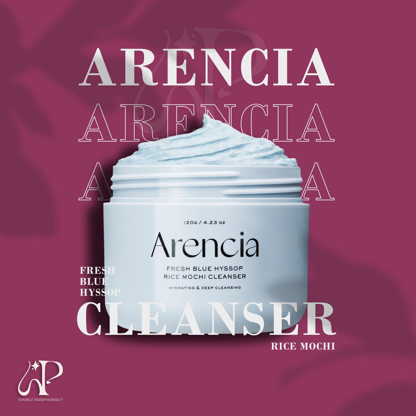 Arencia Fresh Blue Hyssop Rice Mochi Cleanser