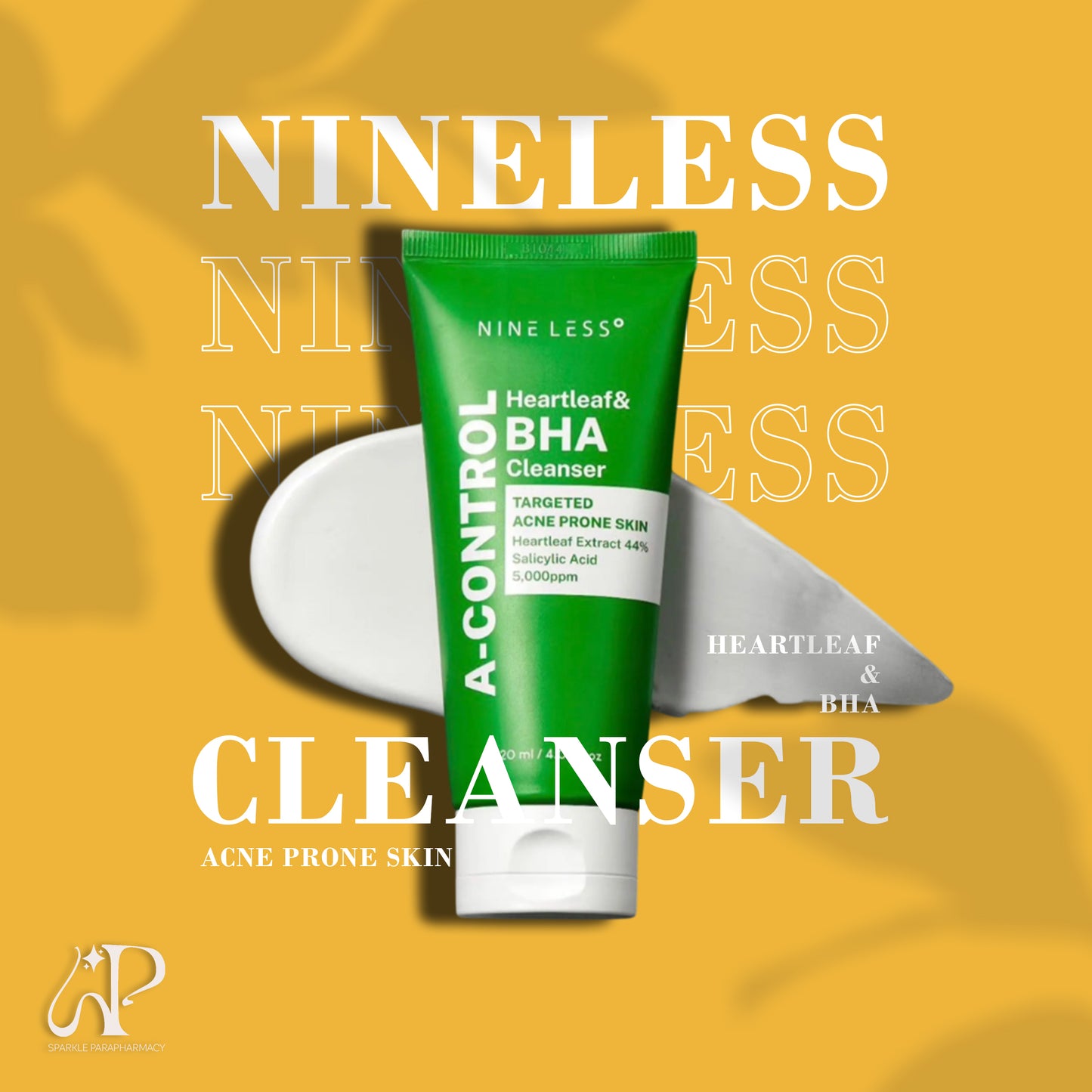 NINE LESS A-CONTROL HEARTLEAF & BHA CLEANSER - 120ML