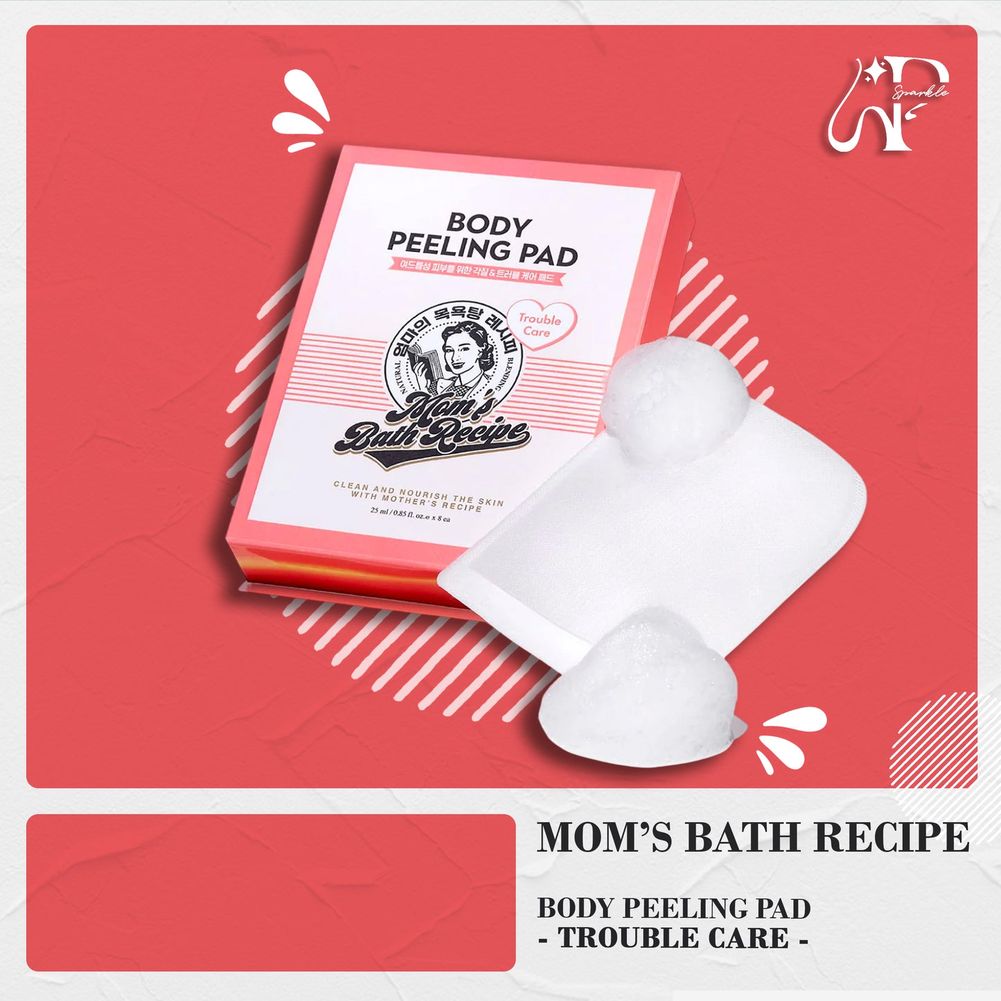 Mom’s Bath Recipe Body Peeling Pad - Trouble Care -