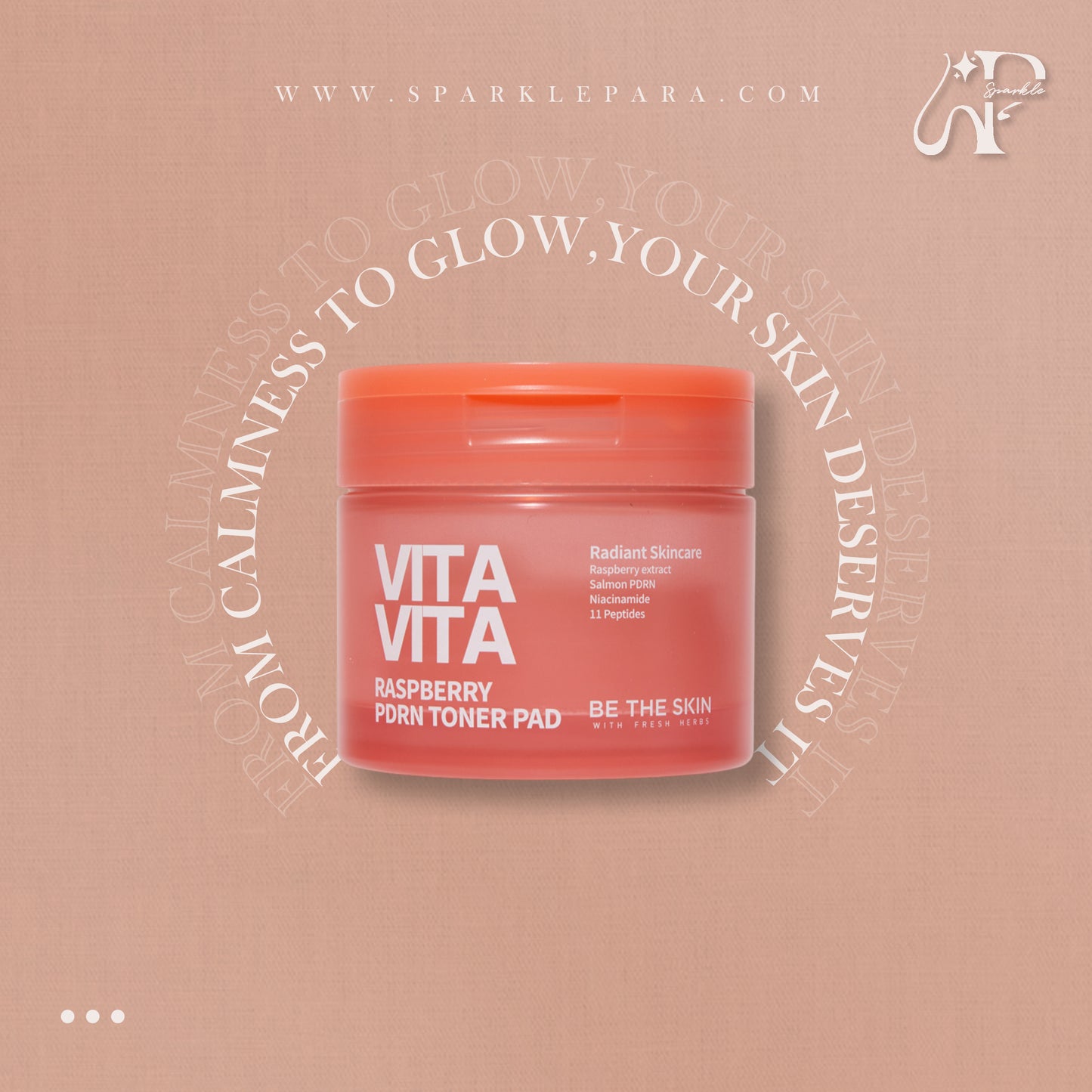 BE THE SKIN VITA VITA RASPBERRY PDRN TONER PAD