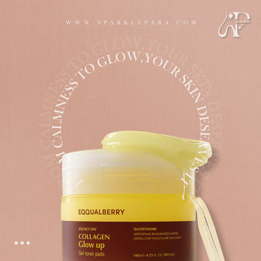 EQQUALBERRY Collagen Glow Up Gel Toner Pads