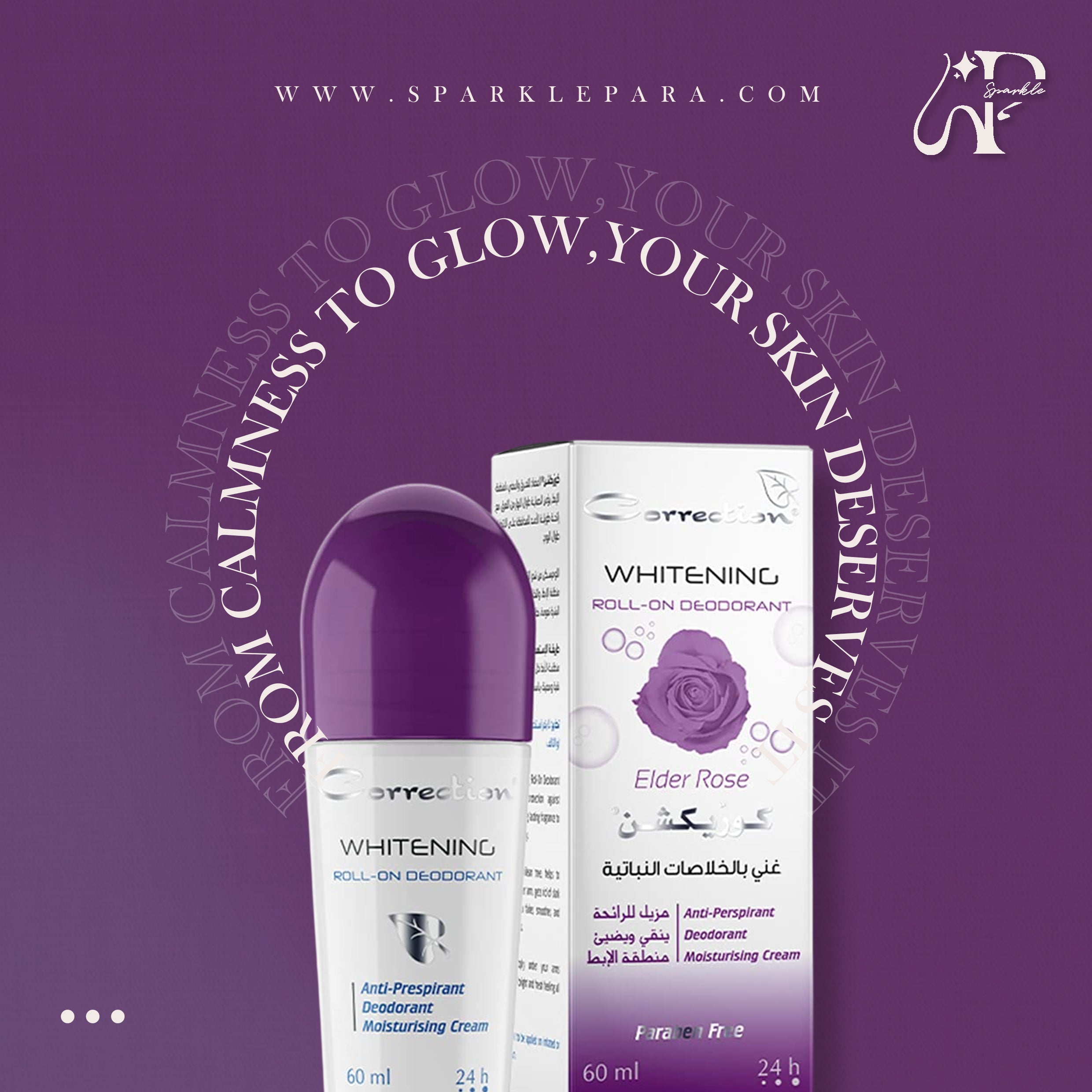 Correction Whitening Roll-on Deodorant | Elder Rose Scent