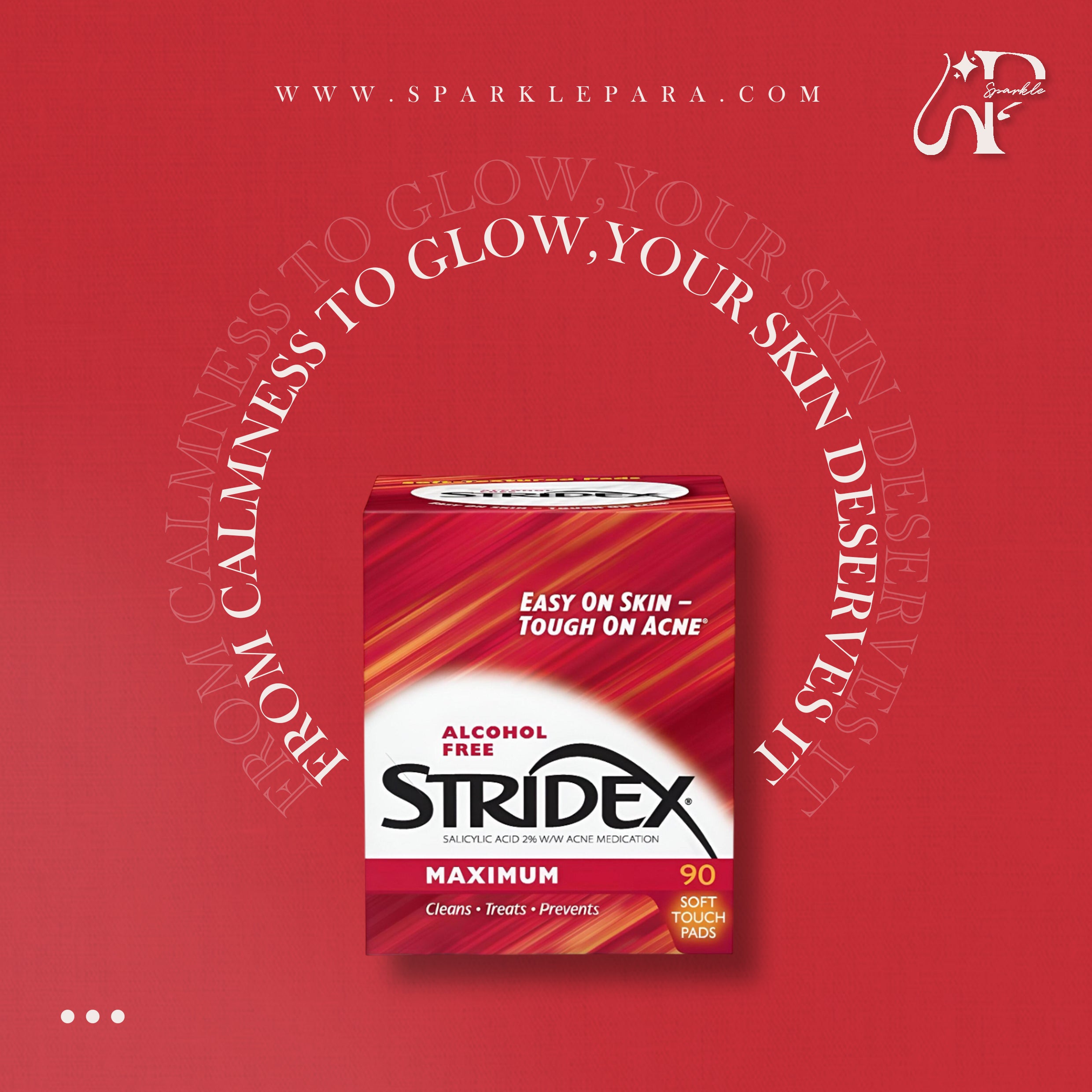 Stridex Medicated Acne Pads, Maximum 90 soft touch pads