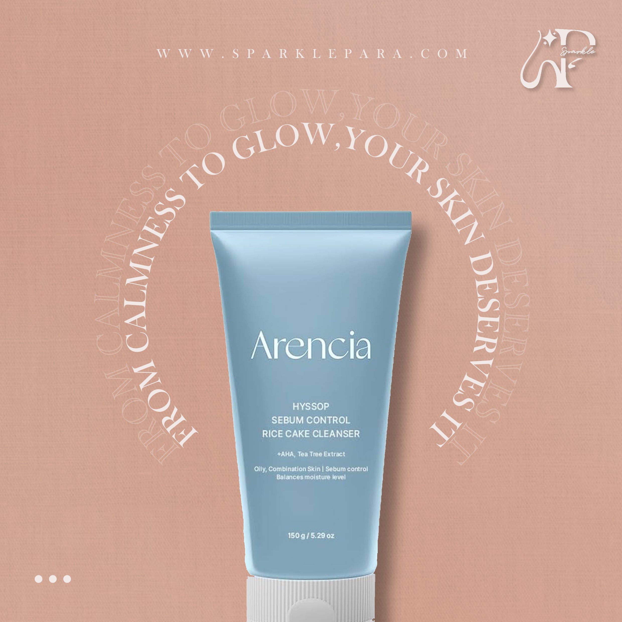 Arencia Hyssop Sebum Control Rice Cake Cleanser