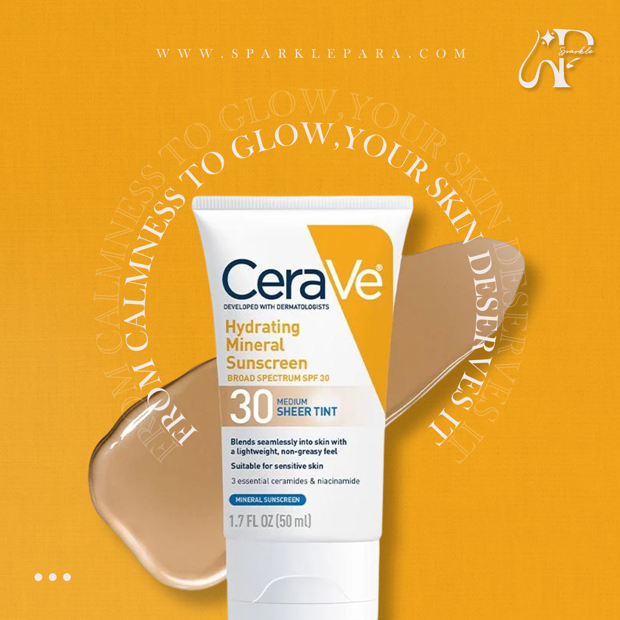 CeraVe Hydrating Mineral Tinted Sunscreen SPF 30‏