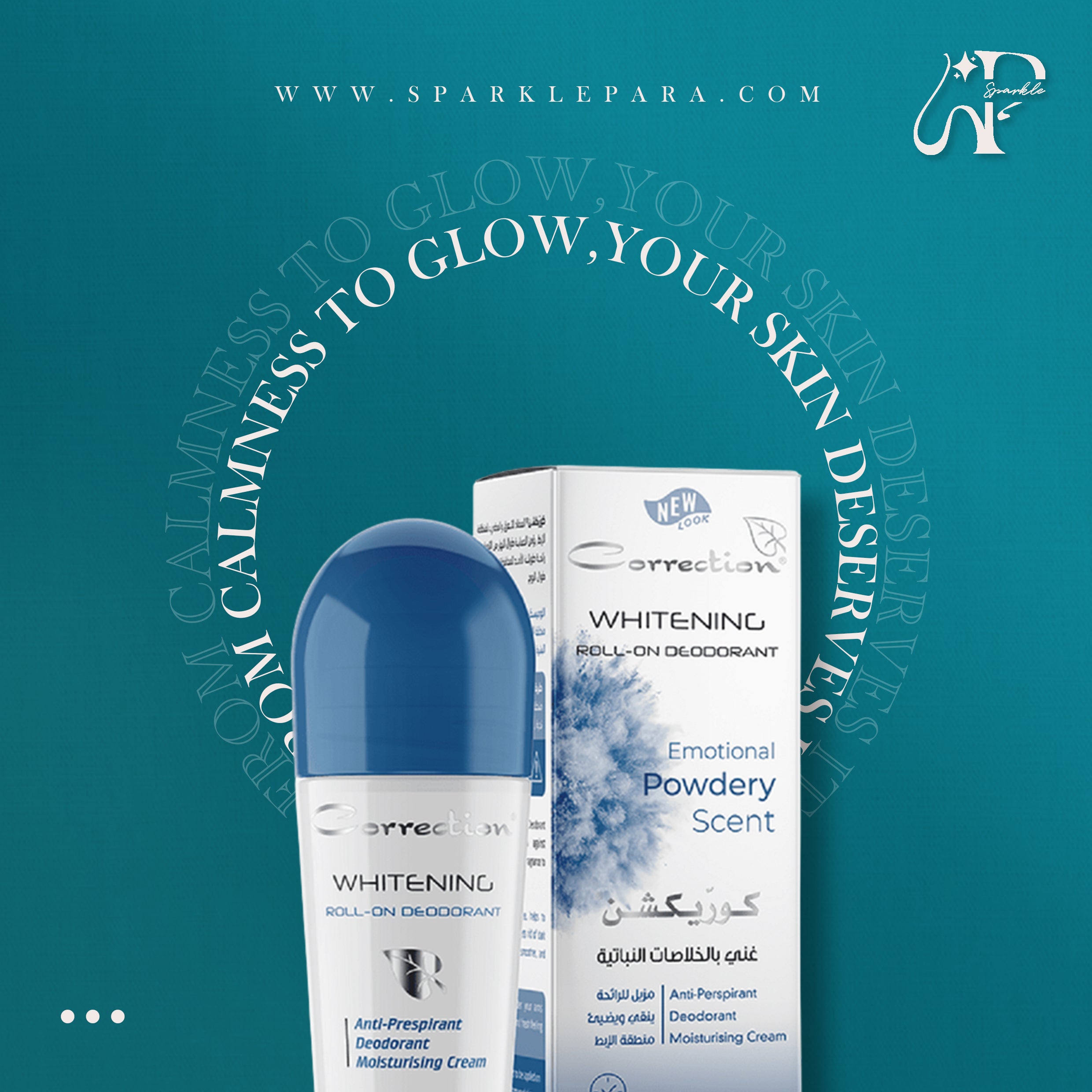 Correction Whitening Roll On Deodorant - Emotional Powdery Scent