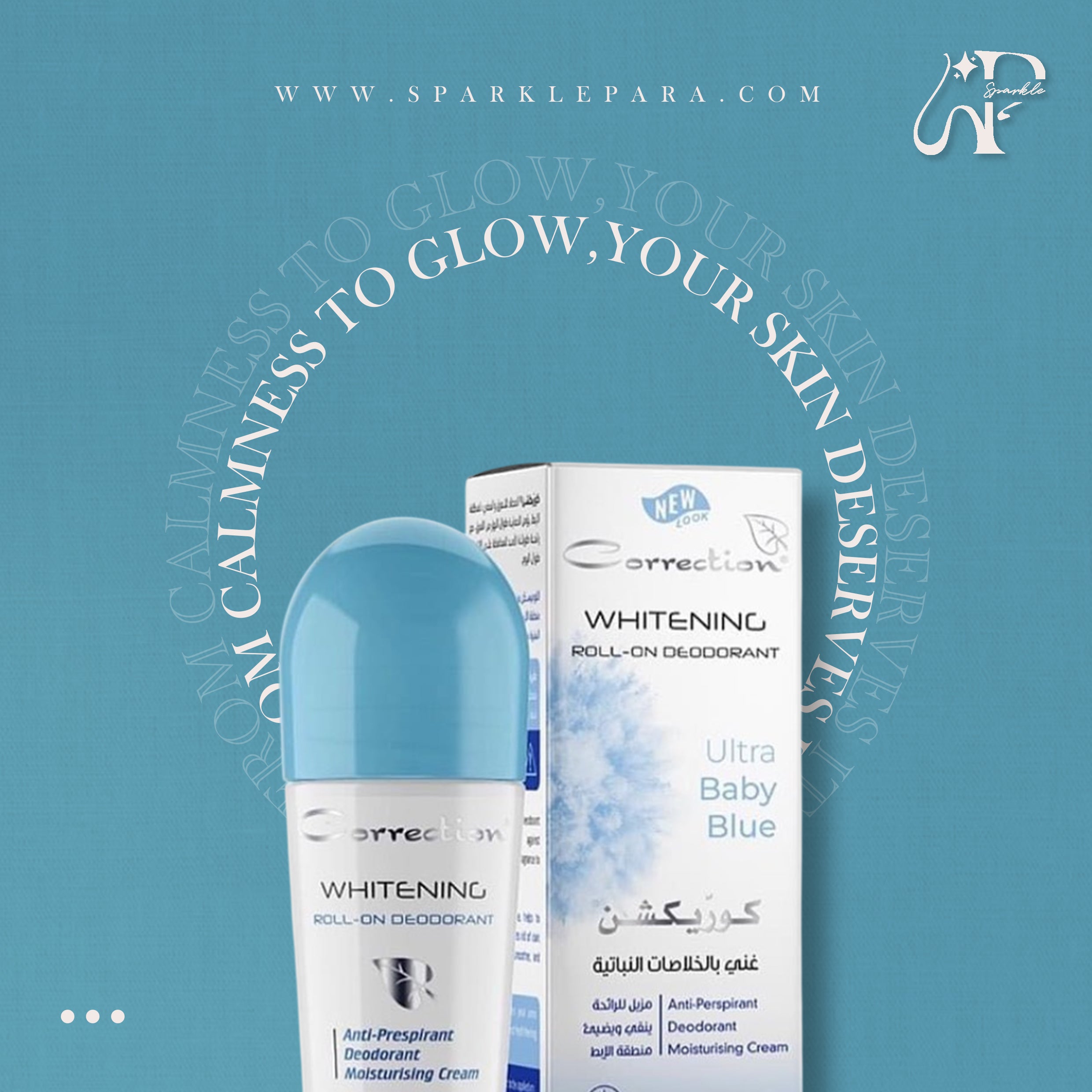 Correction Whitening Roll On Deodorant - Ultra Baby Blue