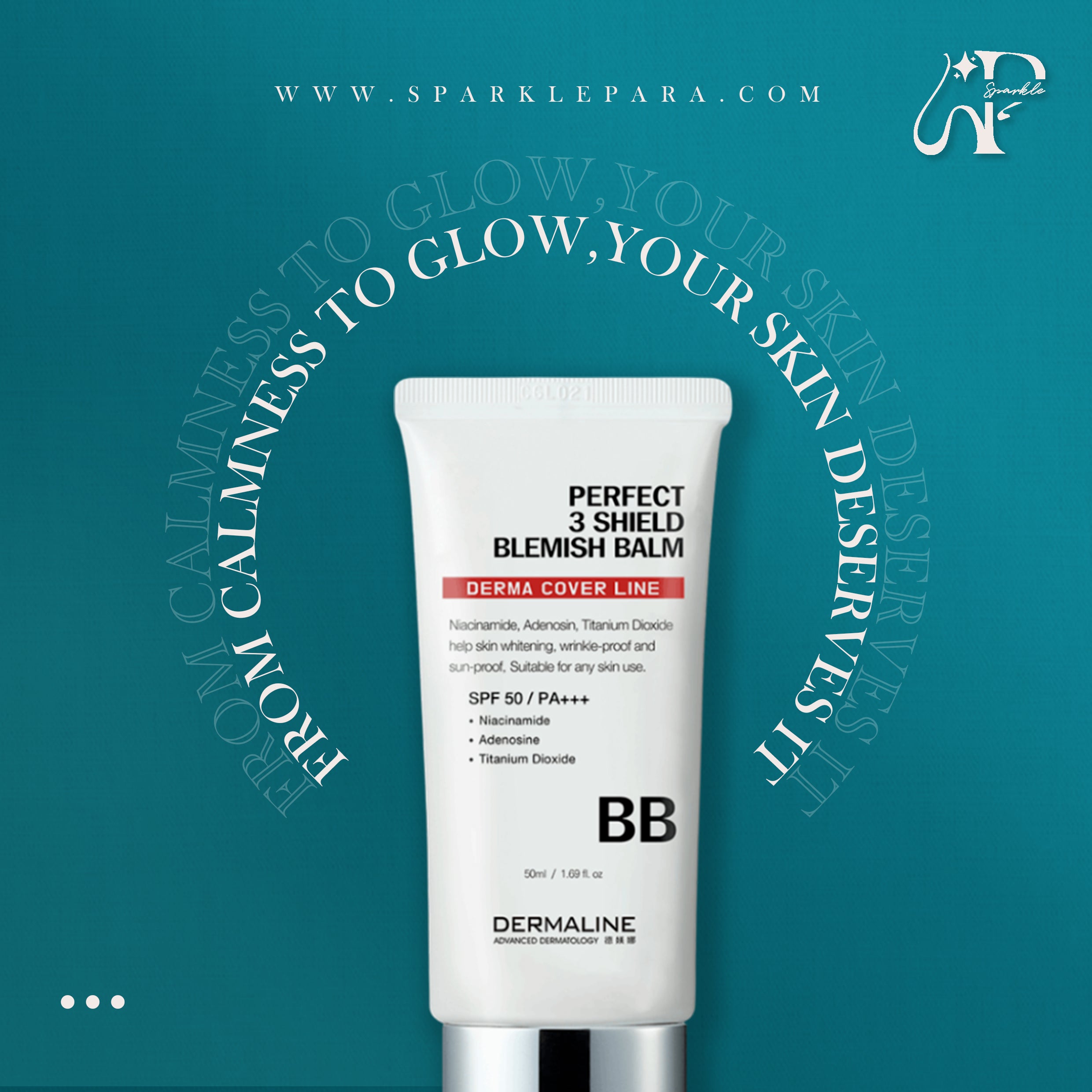 Dermaline Perfect 3 Shield Blemish Balm SPF50+‏