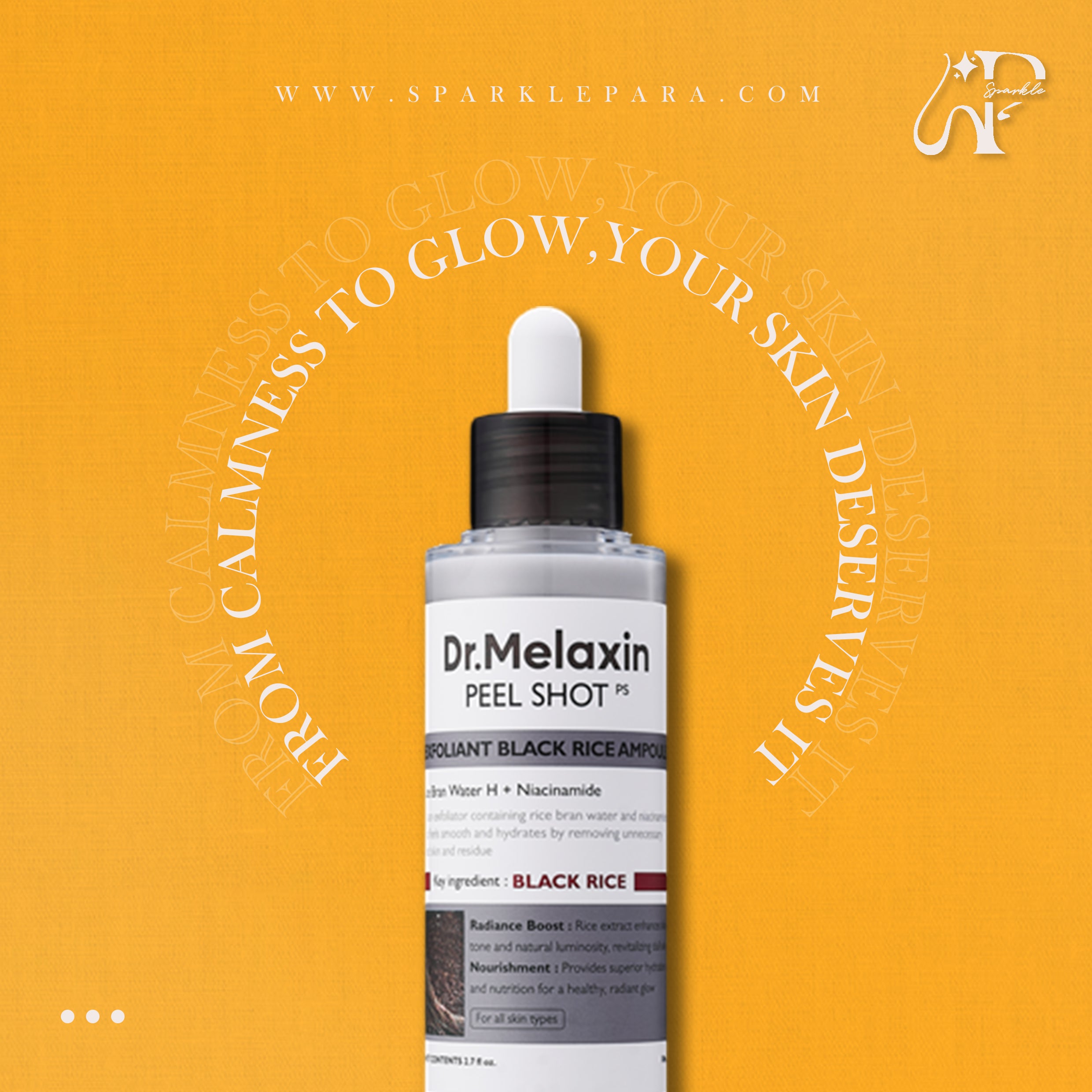DR.MELAXIN PEEL SHOT EXFOLIATING BLACK RICE AMPOULE ‏