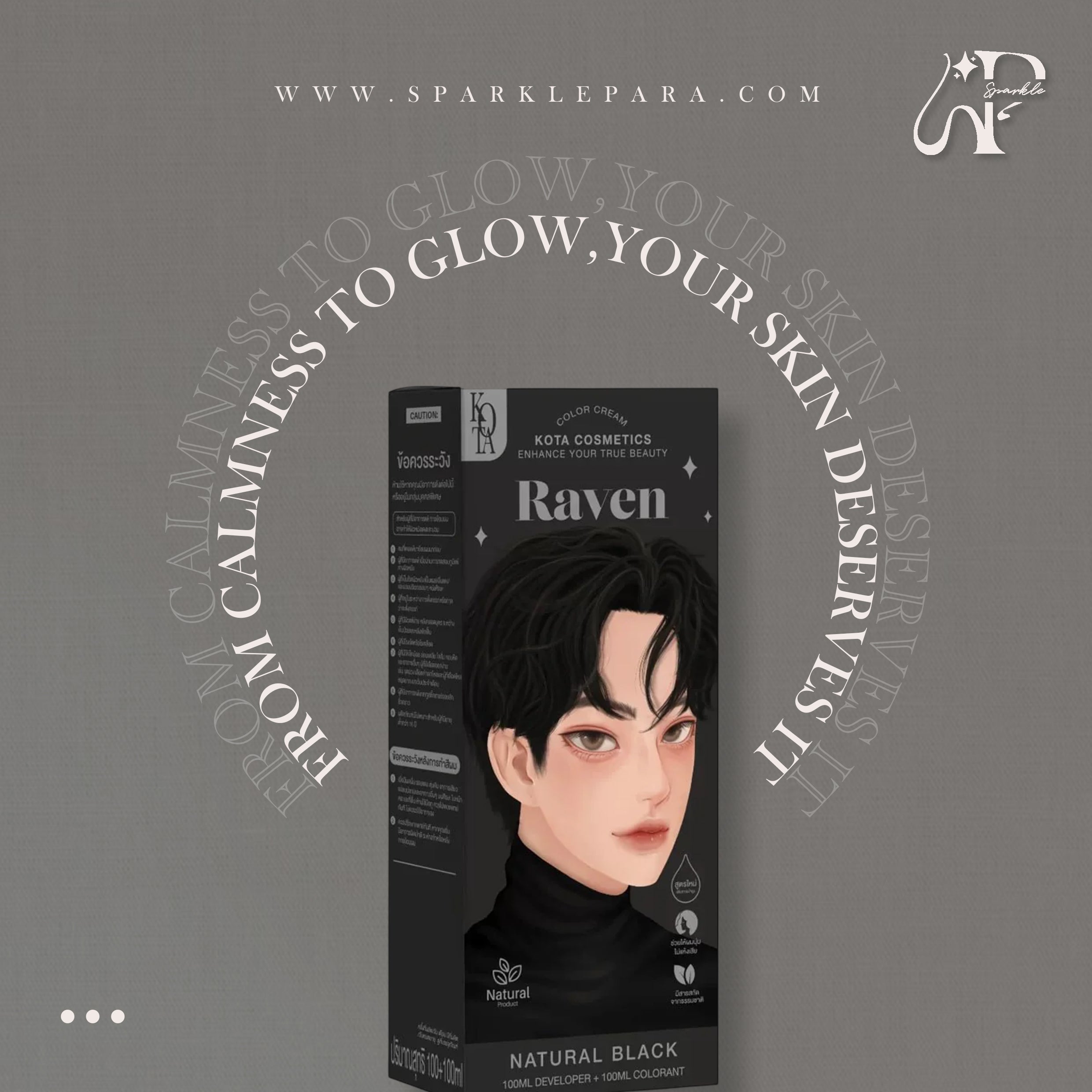 Kota Cosmetics Hair Color - Natural Black ‏