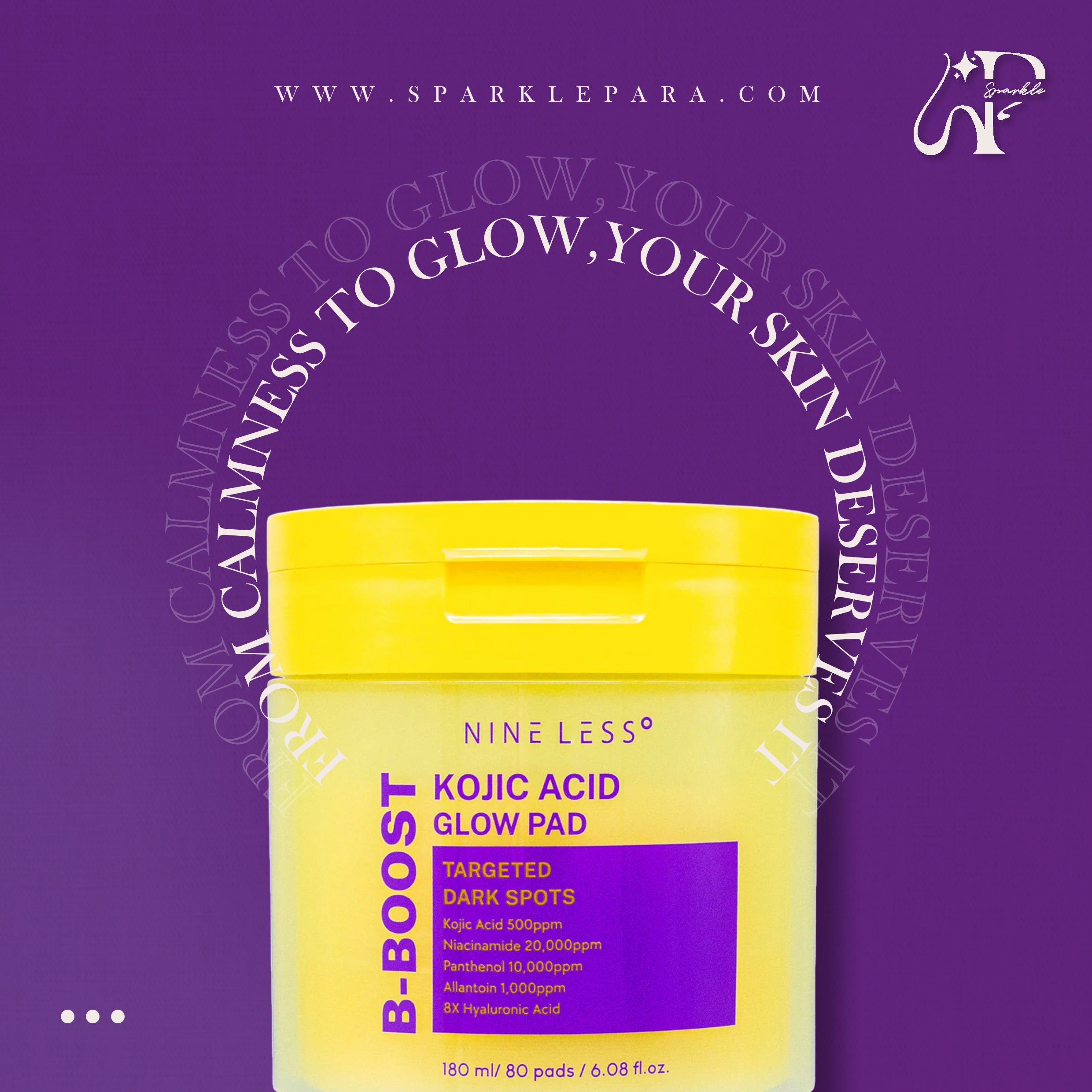 NINE LESS B-Boost Kojic Acid Glow Pad – 80pcs