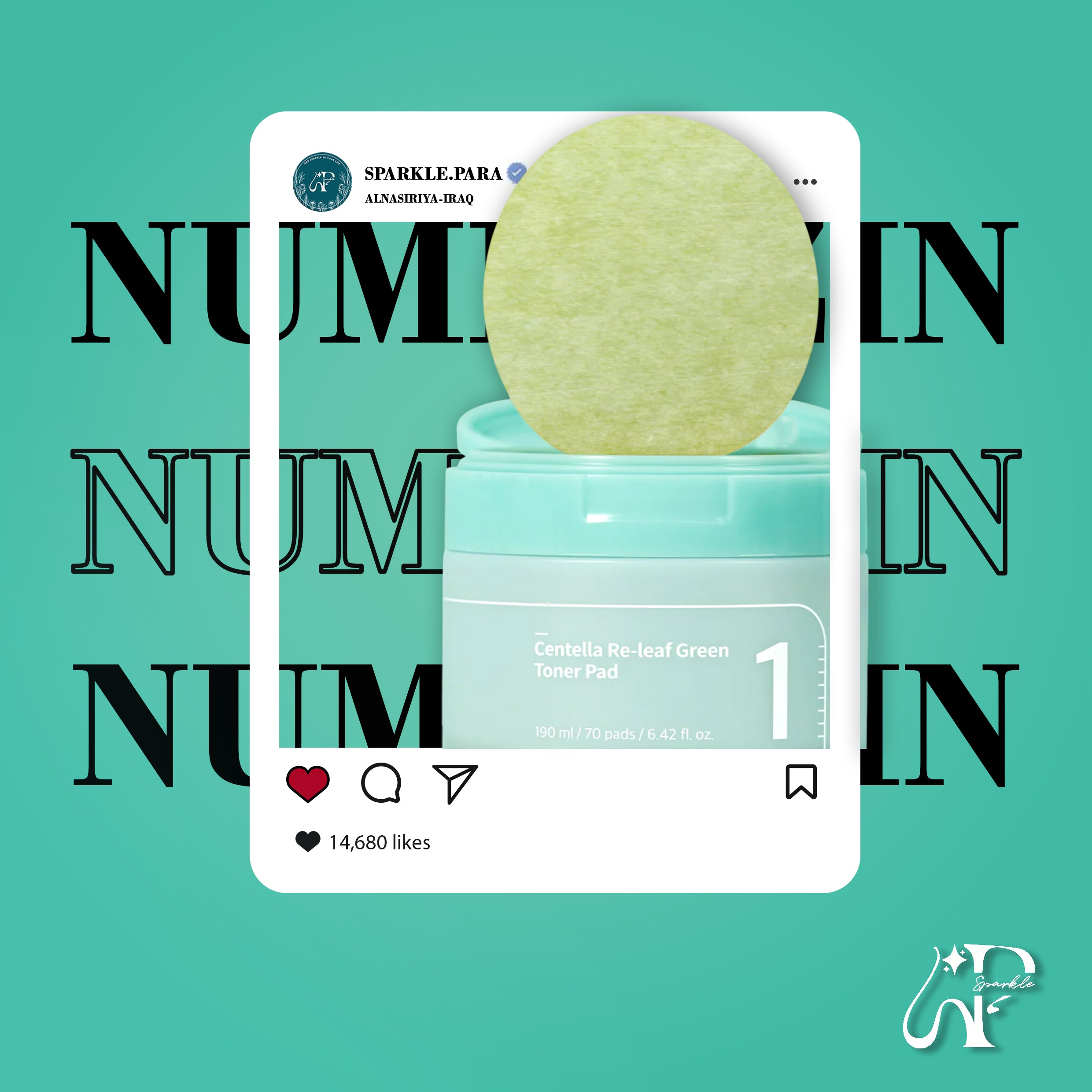 Numbuzin No.1 Centella Re-leaf Green Toner Pad